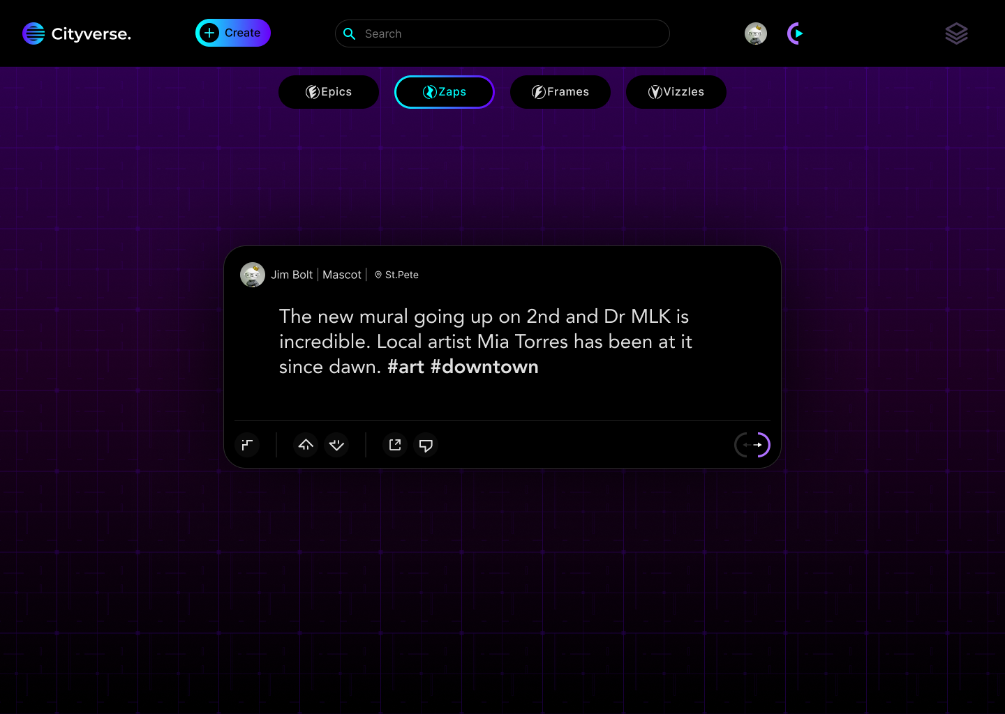 Cityverse Content Flow: the civic feed